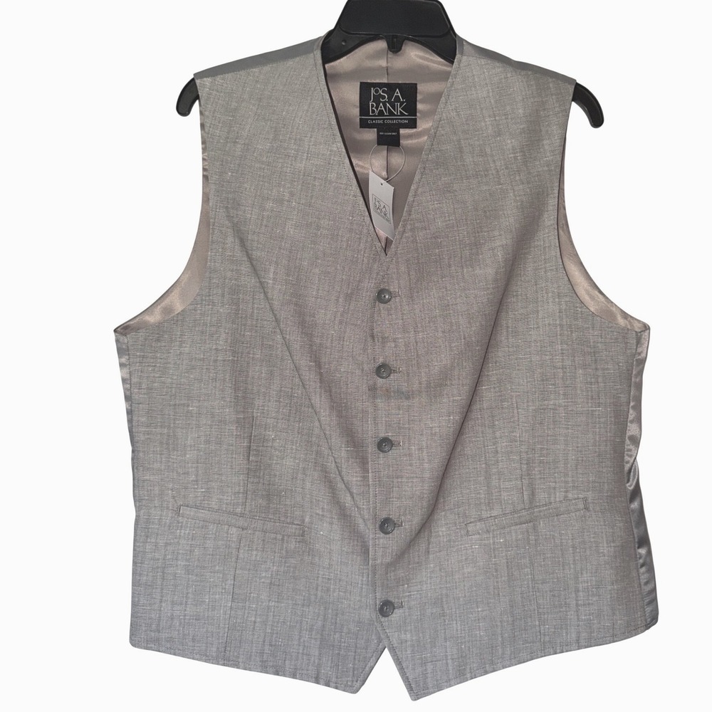 Jos A Bank Classic Collection Mens Gray Suit Vest Size Large NWT
